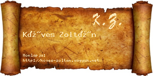 Köves Zoltán névjegykártya