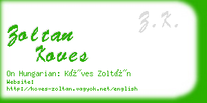 zoltan koves business card